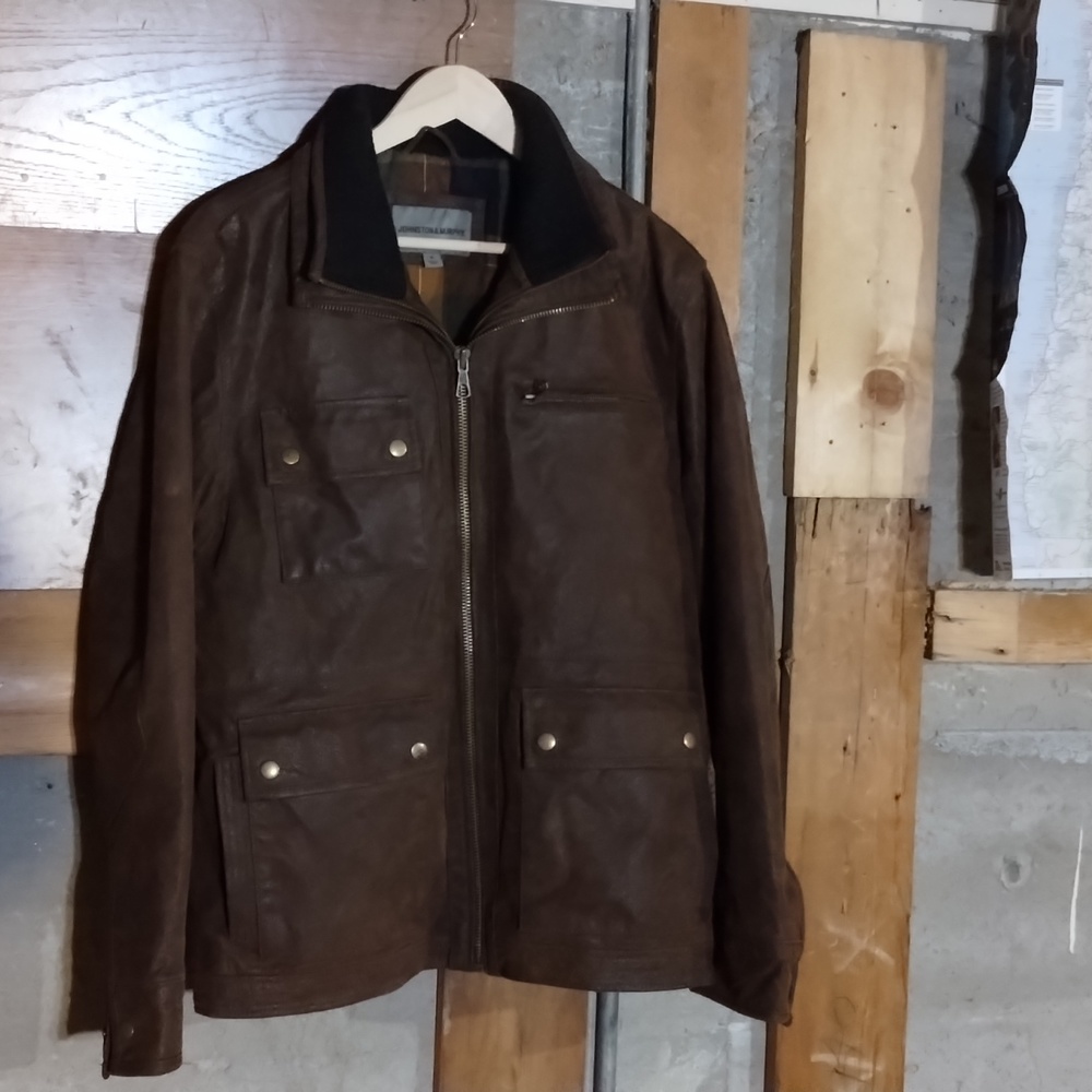 Johnston & Murphy Leather Bomber Jacket